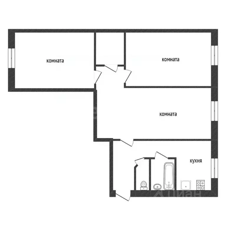 3-к кв. Ленинградская область, Кириши просп. Героев, 23 (55.1 м) - Фото 2