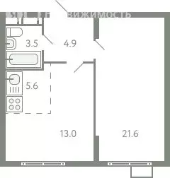 2-комнатная квартира: посёлок городского типа Молоково, жилой комплекс ... - Фото 1