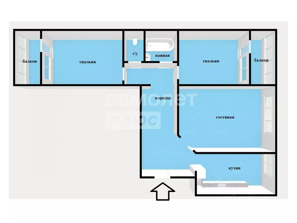 3-к кв. Свердловская область, Екатеринбург Сортировочный жилрайон, ... - Фото 2