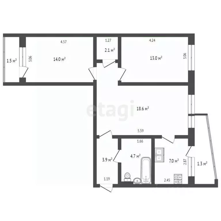 3-к кв. Мордовия, Саранск просп. 70 лет Октября, 79 (64.0 м) - Фото 2