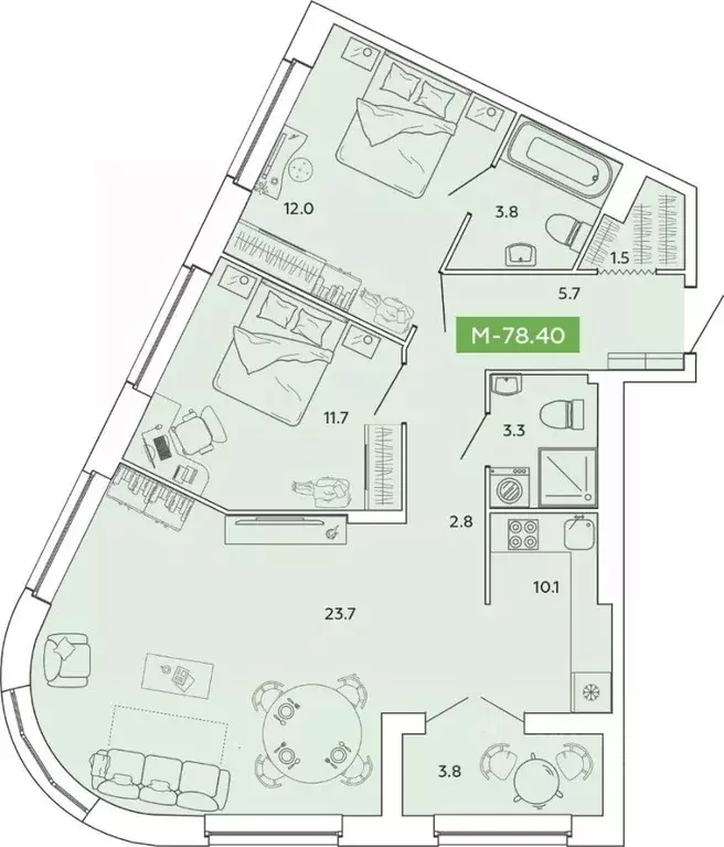 2-к кв. Ивановская область, Иваново Базисная ул. (78.4 м) - Фото 1