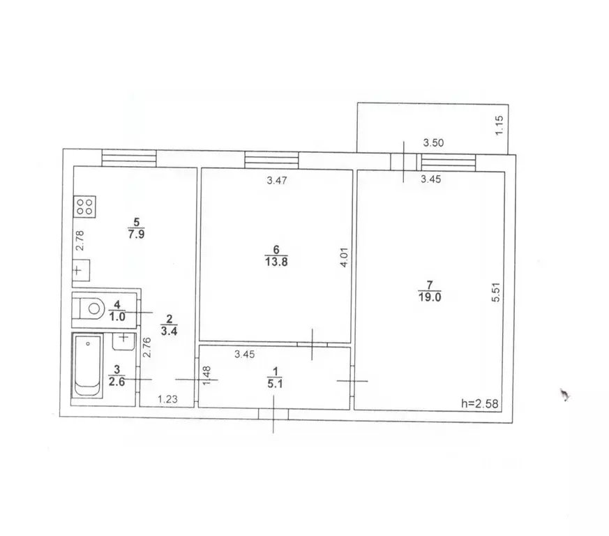 2-к кв. Саратовская область, Вольск ул. Талалихина, 38 (52.8 м) - Фото 2