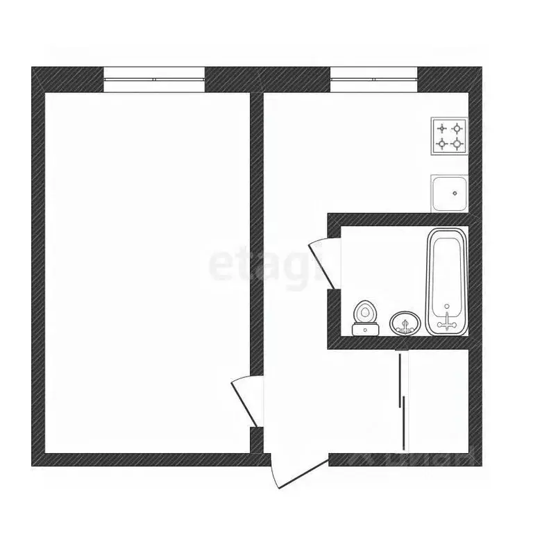1-к кв. Амурская область, Благовещенск ул. Мухина, 1 (30.0 м) - Фото 1