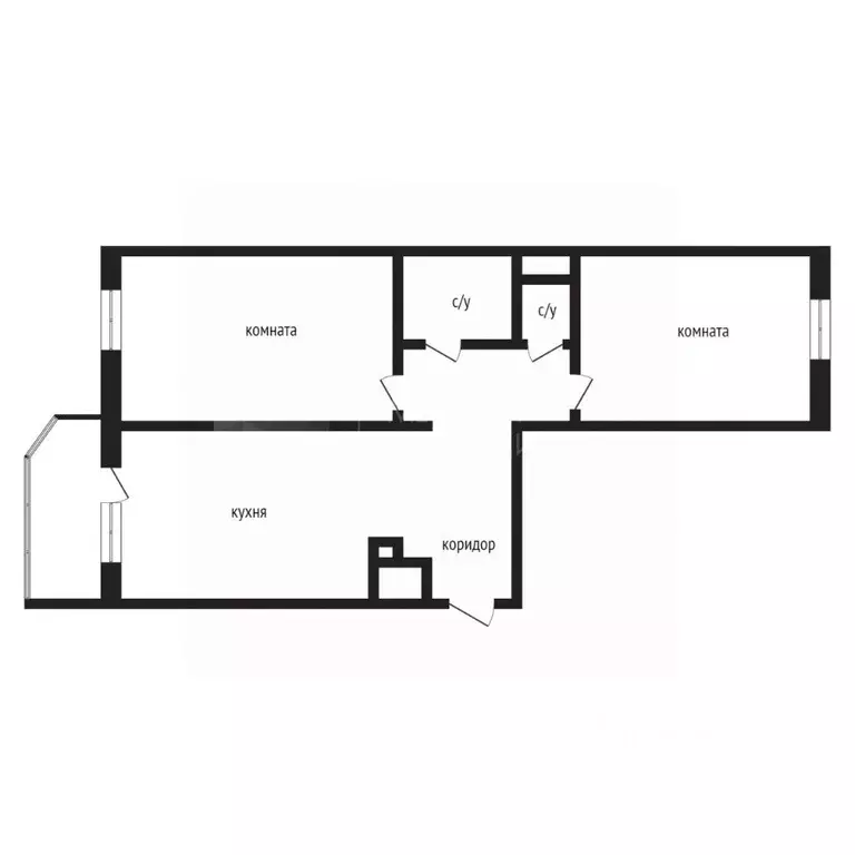 2-к кв. Тюменская область, Тюмень ул. Константина Посьета, 11к1 (67.0 ... - Фото 2
