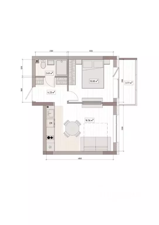 Студия Кемеровская область, Кемерово Уютный Квартал жилой комплекс ... - Фото 1