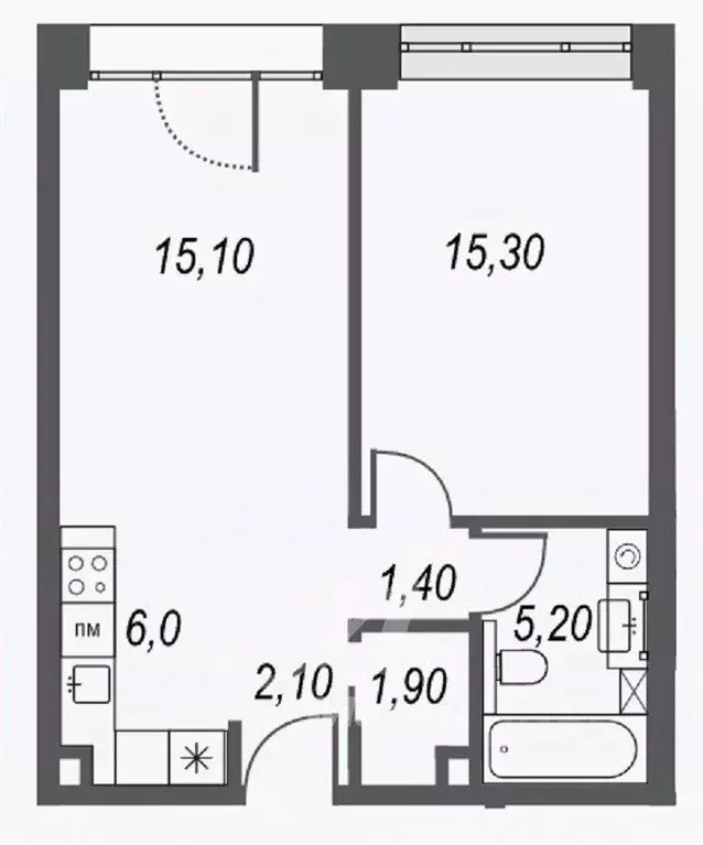 2-к кв. Москва ул. Академика Челомея, 1А (47.0 м) - Фото 1