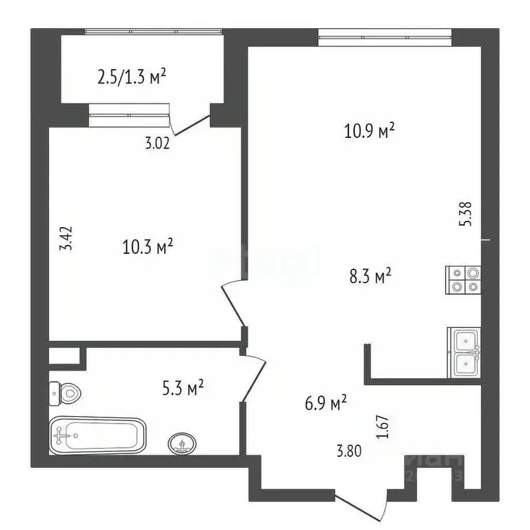 2-к кв. Москва ул. Академика Волгина, 2 (45.0 м) - Фото 1