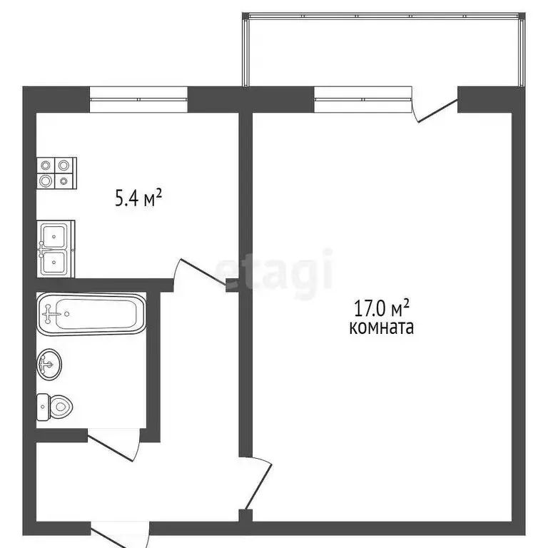 1-комнатная квартира: Самара, улица Тухачевского, 249 (32.9 м) - Фото 0