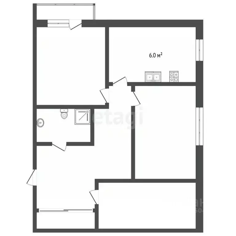 2-к кв. Забайкальский край, Чита ул. Декабристов, 2А (46.8 м) - Фото 2