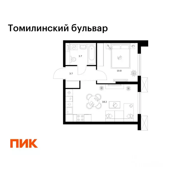 1-к кв. Московская область, Котельники Ковровый мкр, Томилинский ... - Фото 1