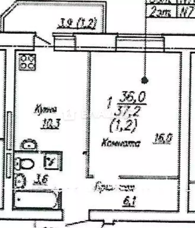 1-комнатная квартира: Вологда, улица Лётчика Каберова, 13 (36.1 м) - Фото 0
