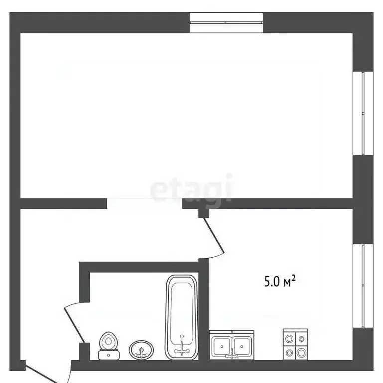 1-к кв. Томская область, Томск просп. Кирова, 56 (30.3 м) - Фото 2