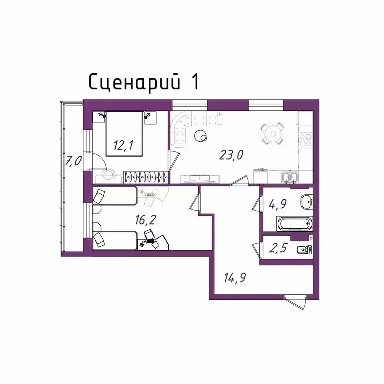 3-комнатная квартира: Екатеринбург, Рощинская улица, 59 (80.6 м) - Фото 2