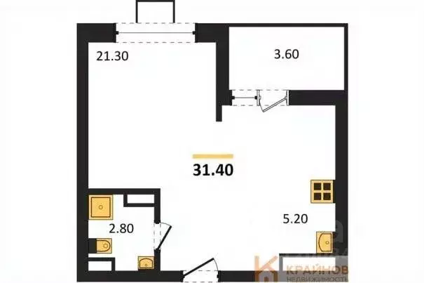 Студия Воронежская область, Воронеж ул. Остужева, 52/5 (31.4 м) - Фото 0