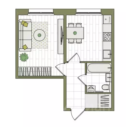 1-к кв. Кировская область, Киров ул. Чистопрудненская, 13А (32.9 м) - Фото 1