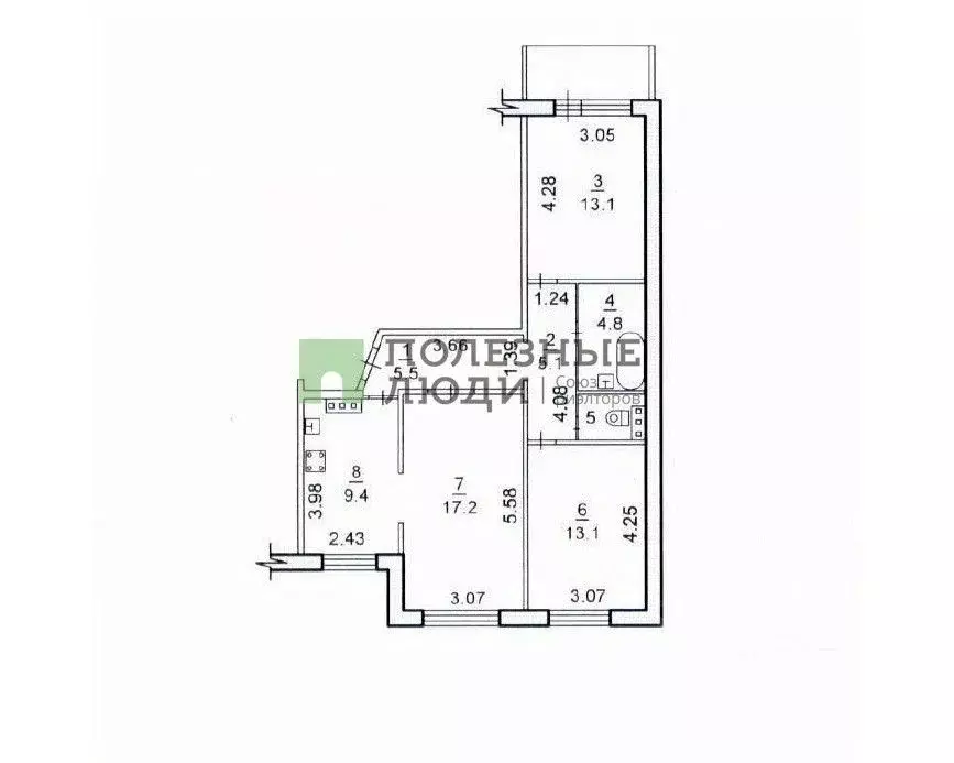 3-к кв. Хабаровский край, Хабаровск Ленинградская ул., 6 (70.0 м) - Фото 2