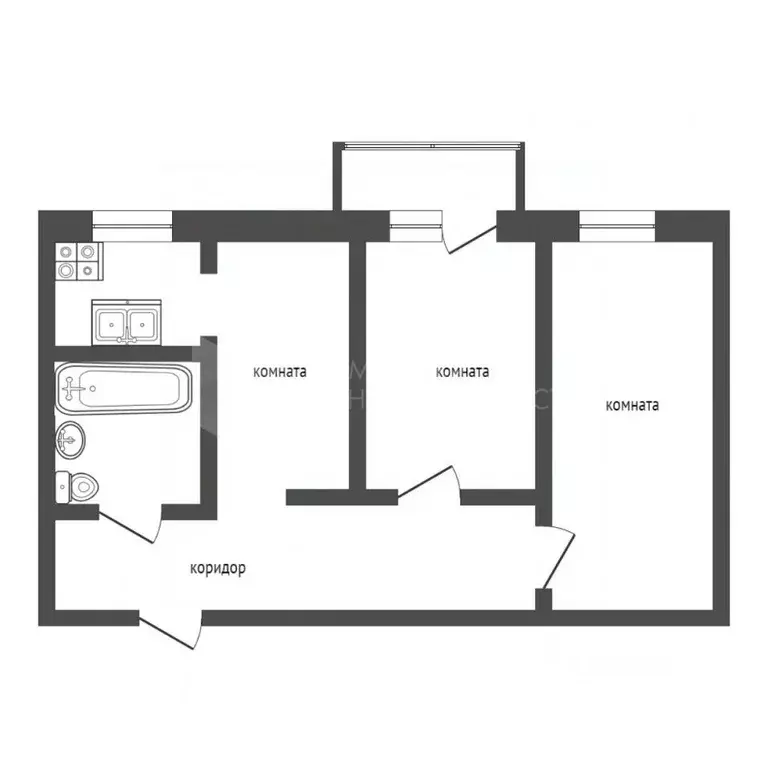 3-к кв. Тюменская область, Тюмень Текстильная ул., 5 (56.0 м) - Фото 1