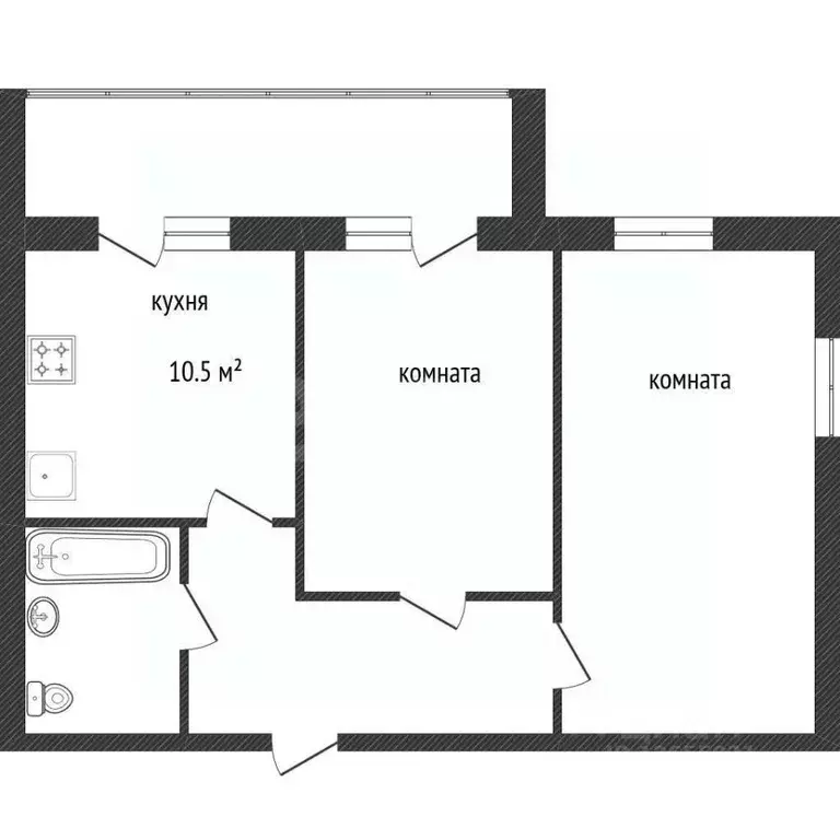 2-к кв. Костромская область, Кострома ул. Даремская, 3к1 (55.9 м) - Фото 2