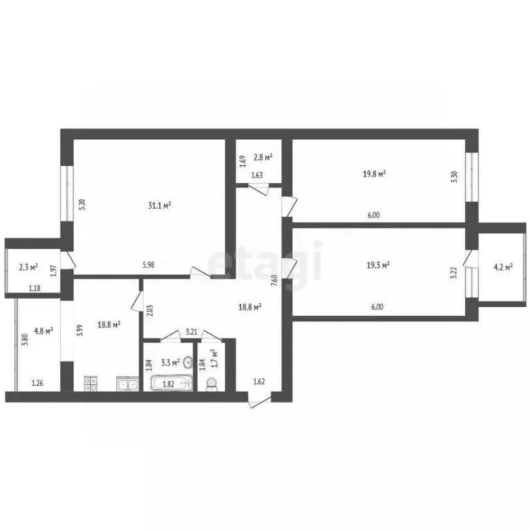 3-к кв. Самарская область, Самара Корабельная ул., 12 (120.0 м) - Фото 1