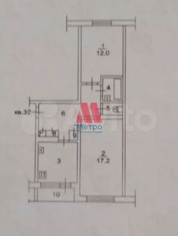 2-к. квартира, 54,4 м, 1/5 эт. - Фото 0