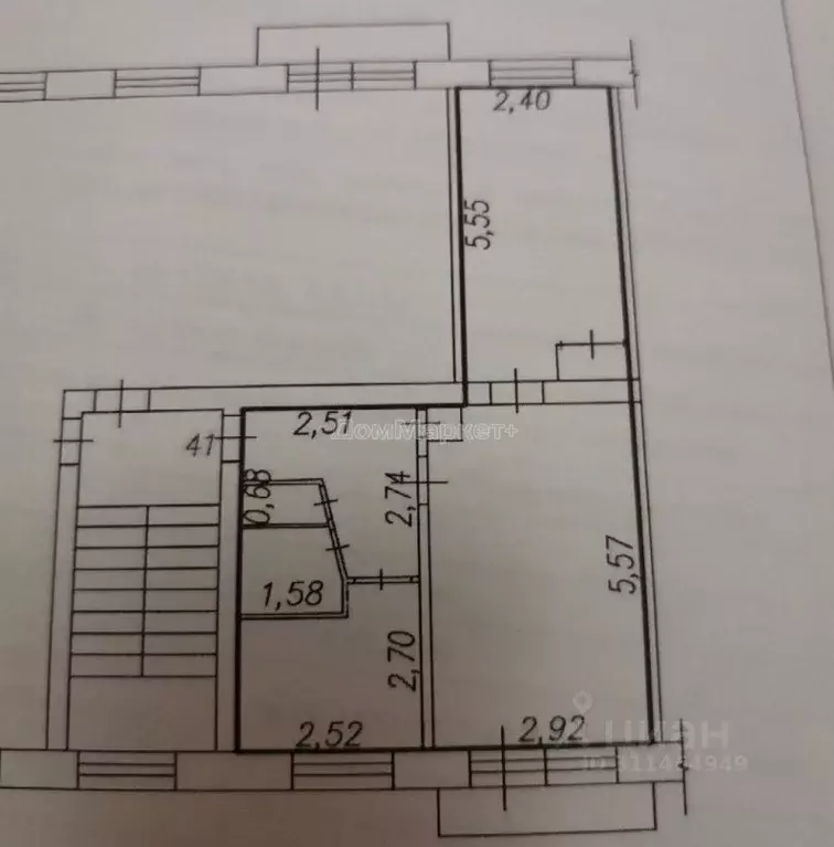 2-к кв. Кемеровская область, Новокузнецк ул. Челюскина, 48 (43.0 м) - Фото 0