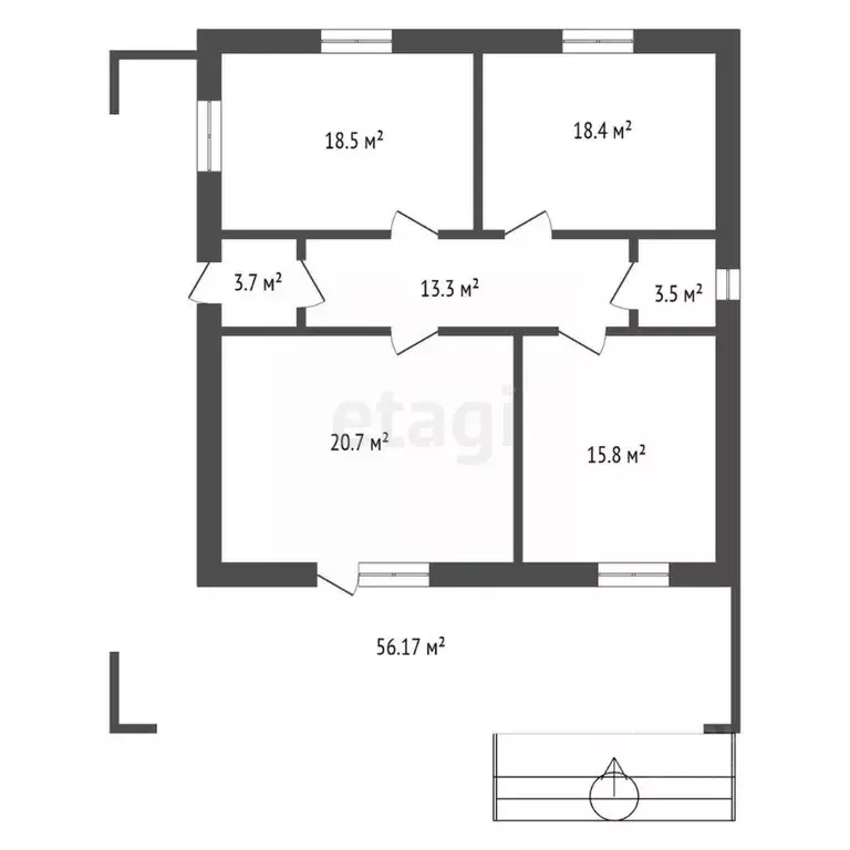 Дом в Красноярский край, Сосновоборский муниципальный округ, д. Лукино ... - Фото 2