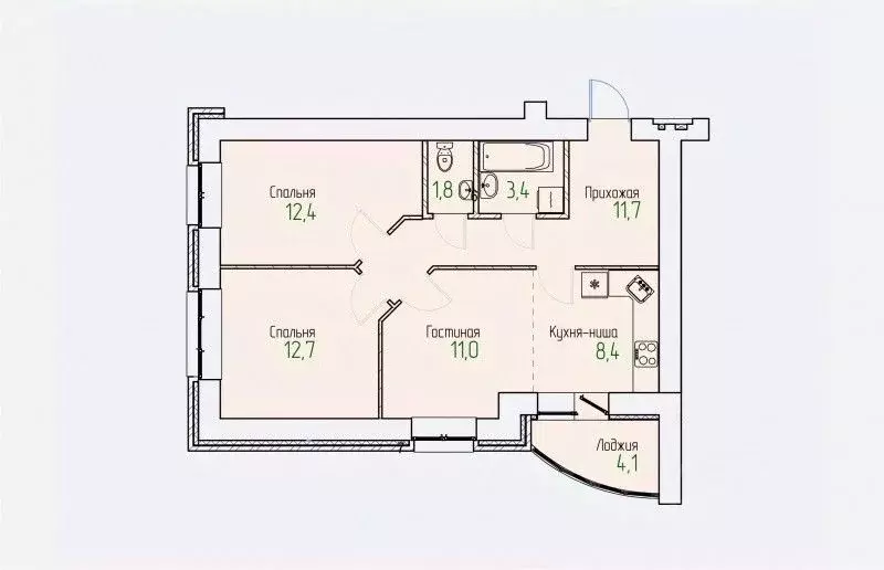 3-к кв. Кировская область, Киров Полевая ул., 11 (63.5 м) - Фото 1