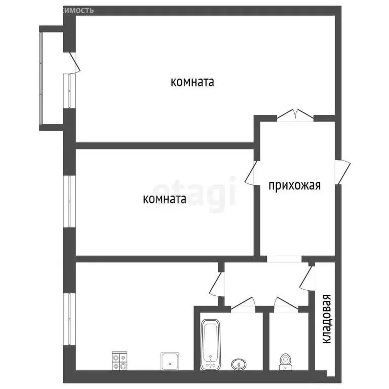 2-комнатная квартира: Верхняя Салда, улица Устинова, 11 (47 м) - Фото 1