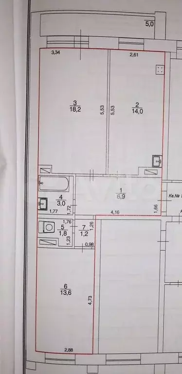 2-к. квартира, 58,7 м, 6/10 эт. - Фото 0