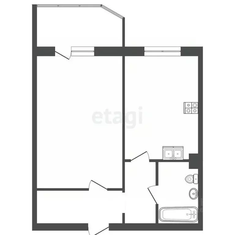 1-к кв. Ханты-Мансийский АО, Сургут ул. Александра Усольцева, 30 (48.4 ... - Фото 0