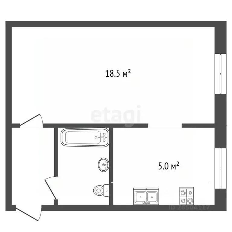 1-к кв. Севастополь ул. Шабалина, 1А (29.0 м) - Фото 1