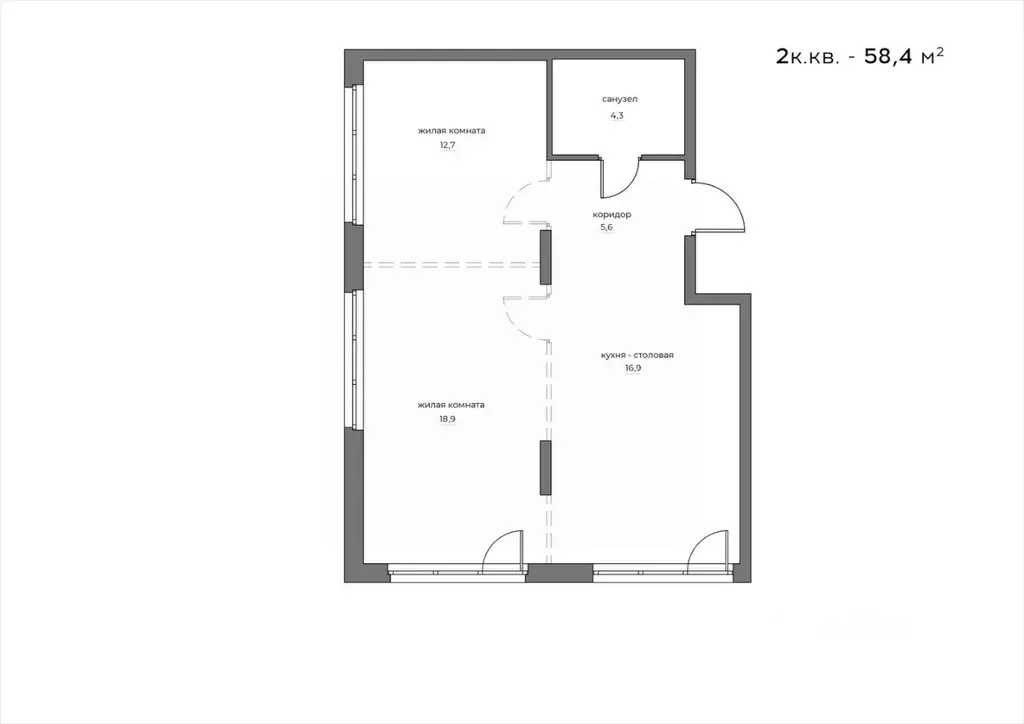 2-к кв. Пензенская область, Пенза Велларт Сити жилой комплекс (58.4 м) - Фото 0