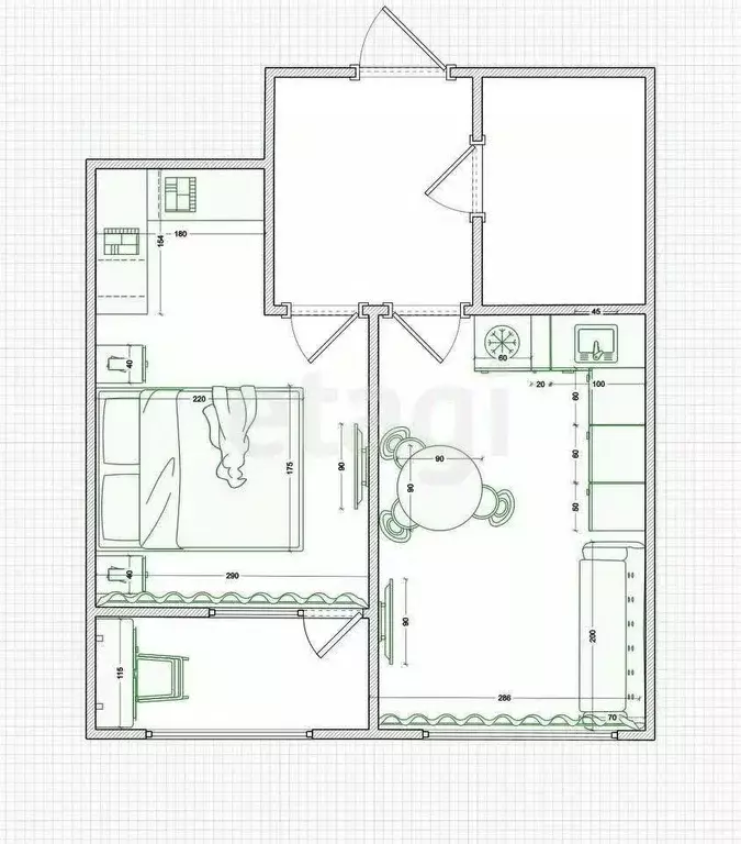 1-к кв. Татарстан, Казань ул. Новаторов, 8А (38.1 м) - Фото 1