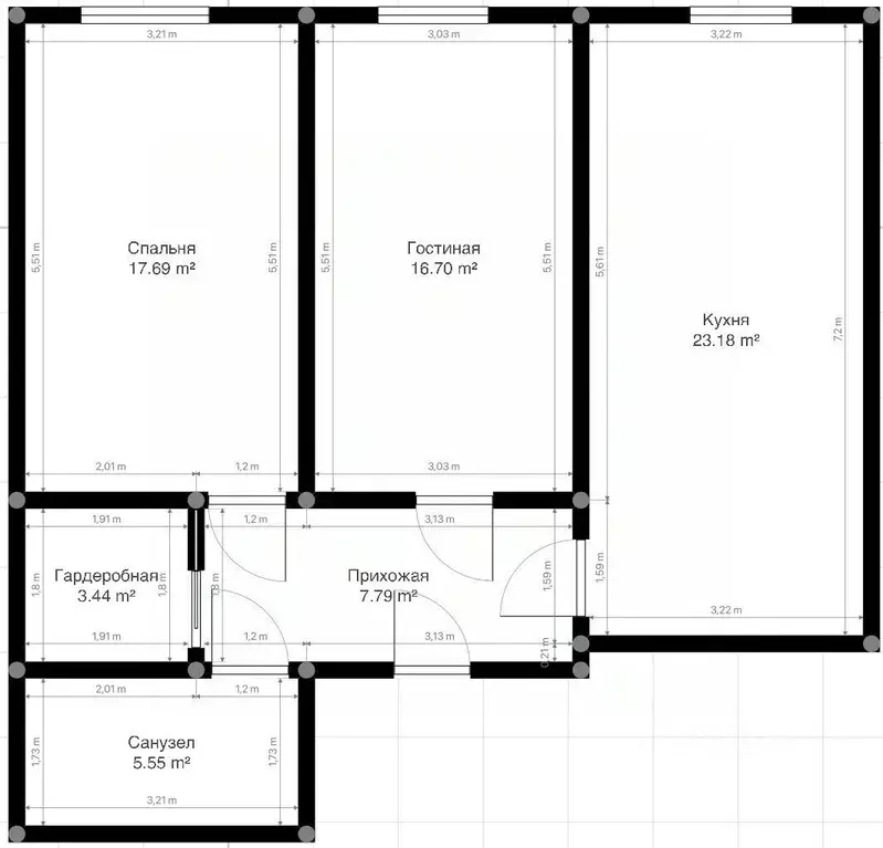 2-к кв. Кабардино-Балкария, Нальчик ул. Тарчокова, 33 (74.6 м) - Фото 2