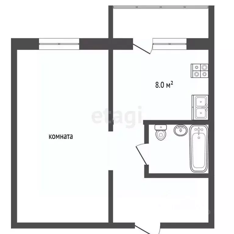 1-к кв. Ярославская область, Рыбинск ул. Академика Губкина, 35к2 (36.0 ... - Фото 2