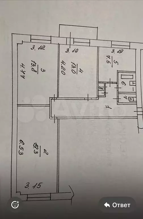 3-к. квартира, 70 м, 3/5 эт. - Фото 0