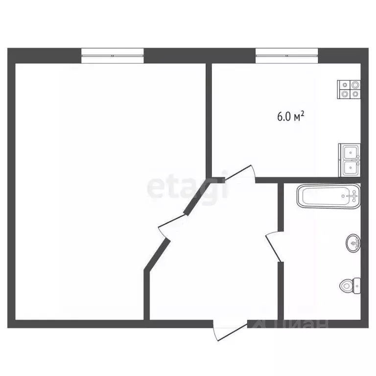1-к кв. Тюменская область, с. Нижняя Тавда ул. Мысовая, 7Л (25.0 м) - Фото 2
