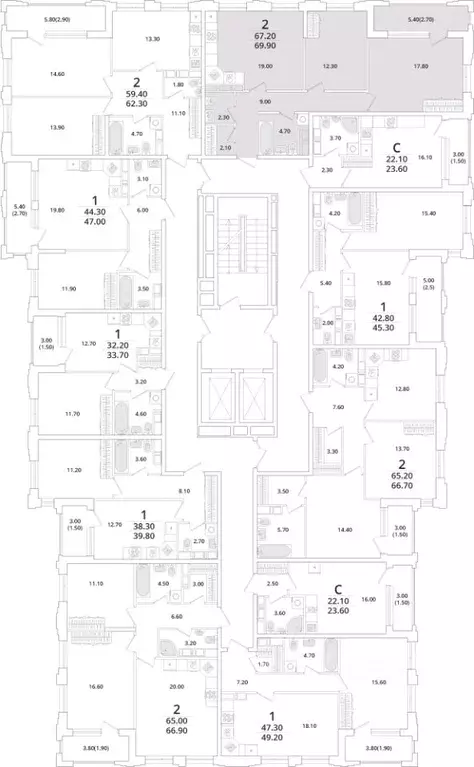 2-к кв. Санкт-Петербург Планерная ул., 99 (69.4 м) - Фото 1