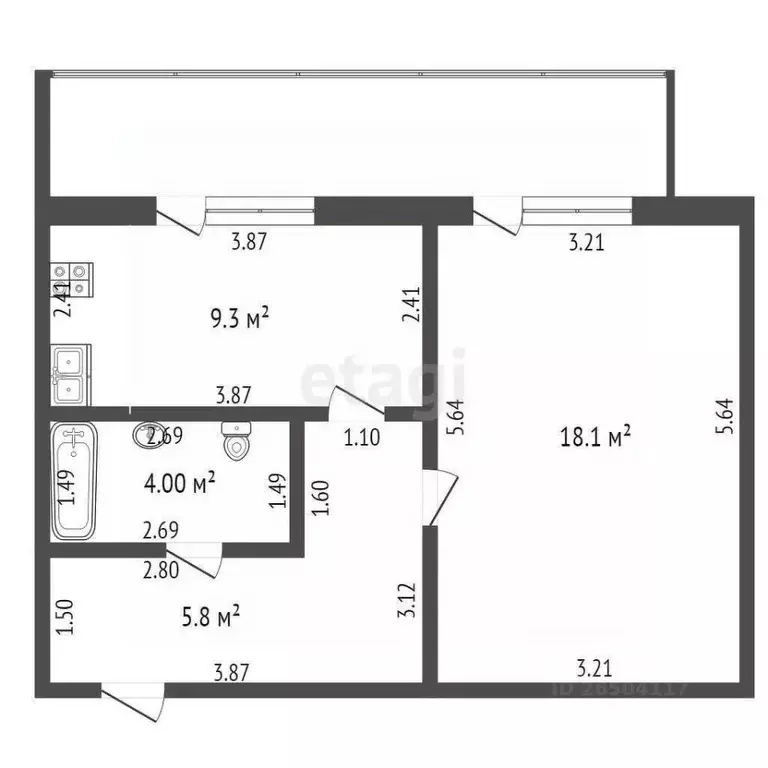 1-к кв. Севастополь ул. Челнокова, 27 (39.0 м) - Фото 1