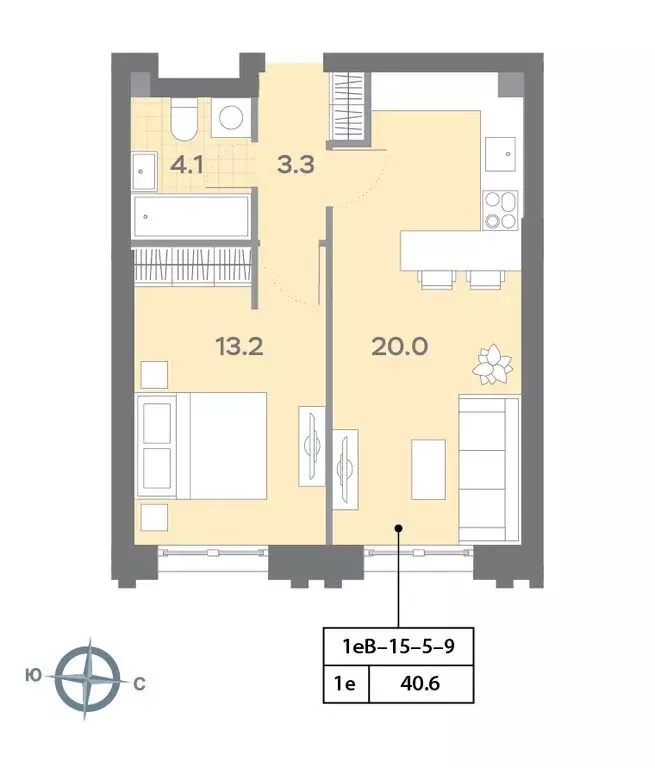 1-комнатная квартира: Москва, Ильменский проезд, 4к1 (40.6 м) - Фото 1