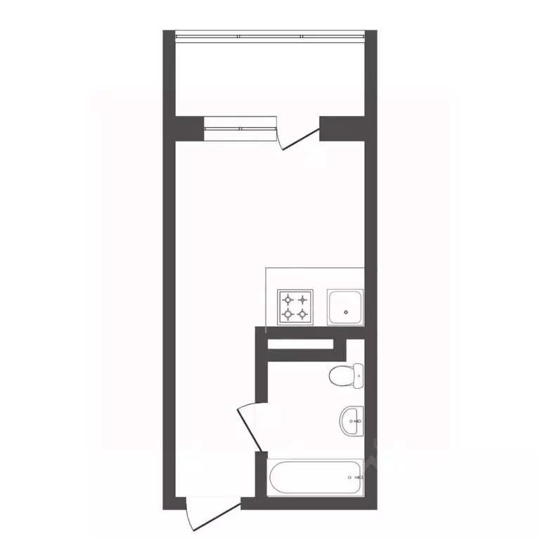 Студия Тюменская область, Тюмень ул. Новоселов, 113 (17.6 м) - Фото 1
