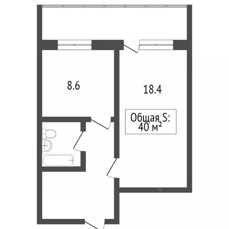 1-к кв. Томская область, Томск ул. Интернационалистов, 12/1 (40.0 м) - Фото 2