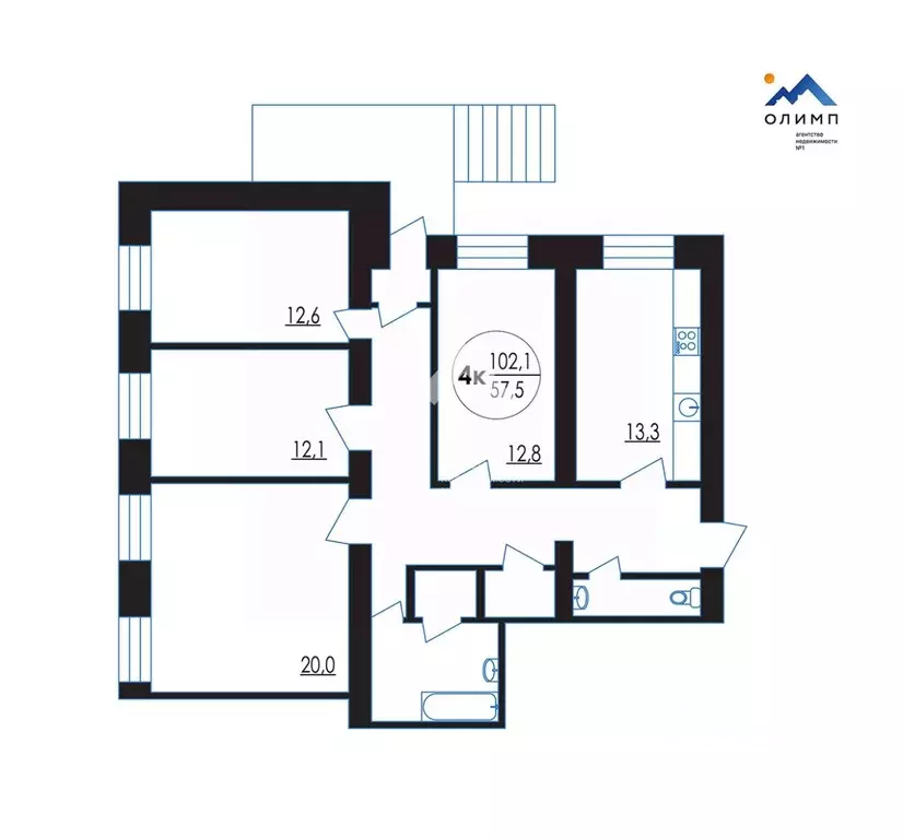4-к кв. Вологодская область, Вологда ул. Карла Маркса, 78А (102.1 м) - Фото 2
