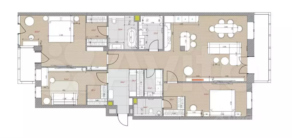 4-к. квартира, 150 м, 2/7 эт. - Фото 0