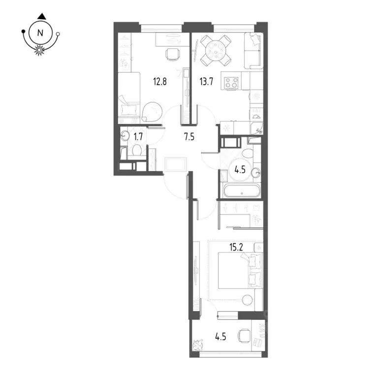 2-к кв. Омская область, Омск Зеленая река мкр, 1 (57.7 м) - Фото 0