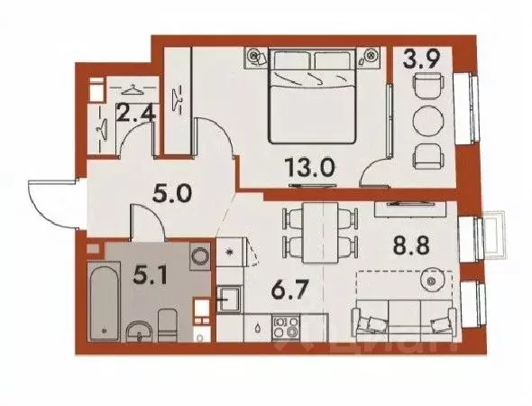 2-к кв. Нижегородская область, Нижний Новгород Ленгородок мкр, Первый ... - Фото 1