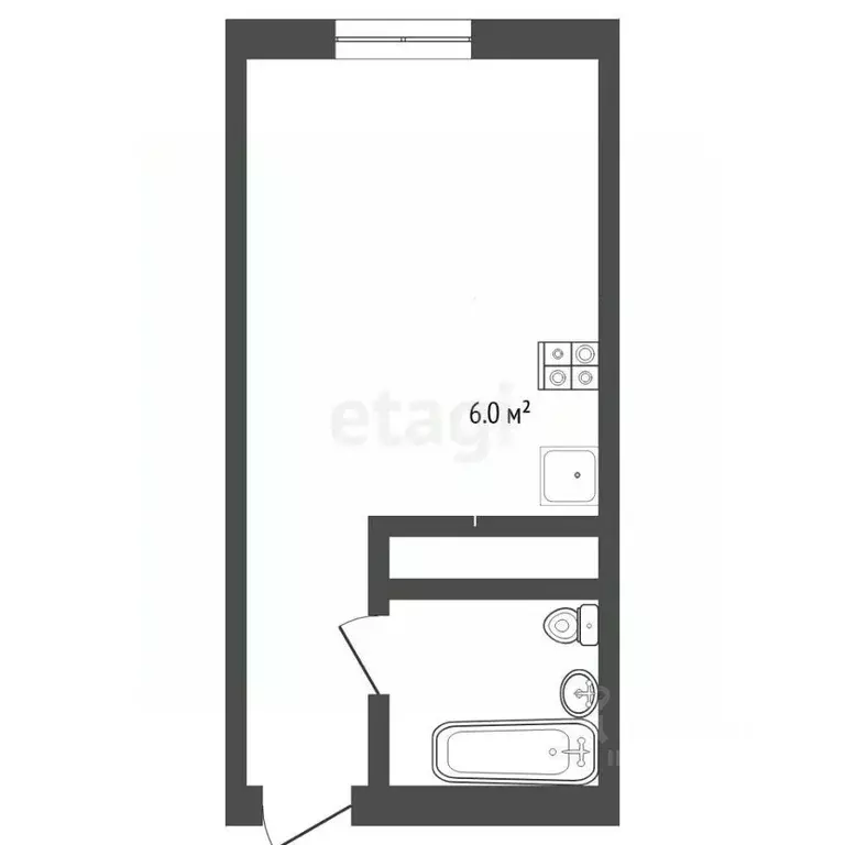 Студия Тюменская область, Тюмень ул. Тимофея Чаркова, 28 (21.0 м) - Фото 2