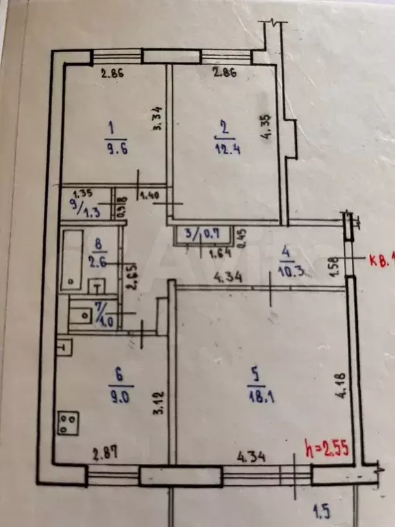 3-к. квартира, 66,5 м, 2/10 эт. - Фото 0