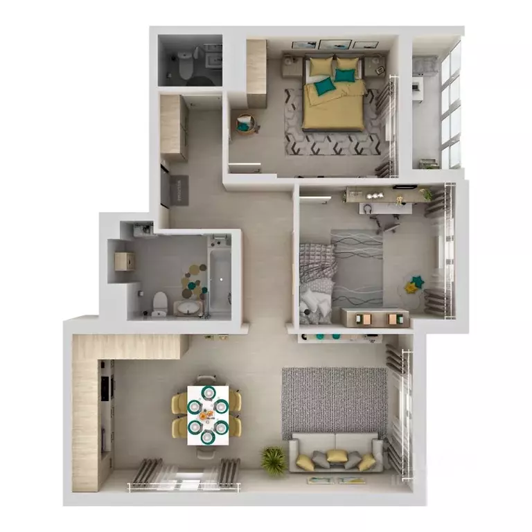 2-к кв. Самарская область, Самара Южное ш., 11 (69.1 м) - Фото 0