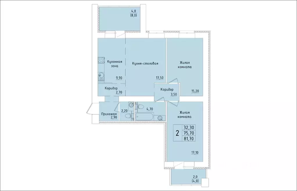 2-к кв. Кировская область, Киров Хлебозаводской проезд, 6 (81.7 м) - Фото 1
